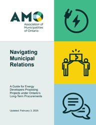 Cover Image of the Navigating Municipal Relations Report from AMO