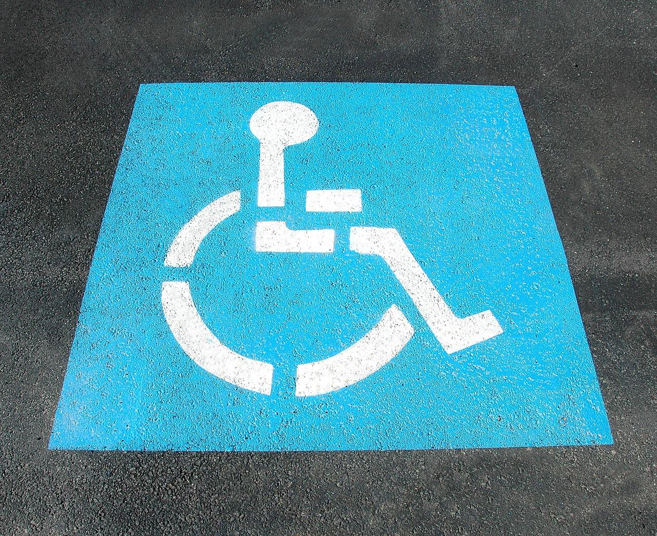 Image of handicap parking sign from Pixabay