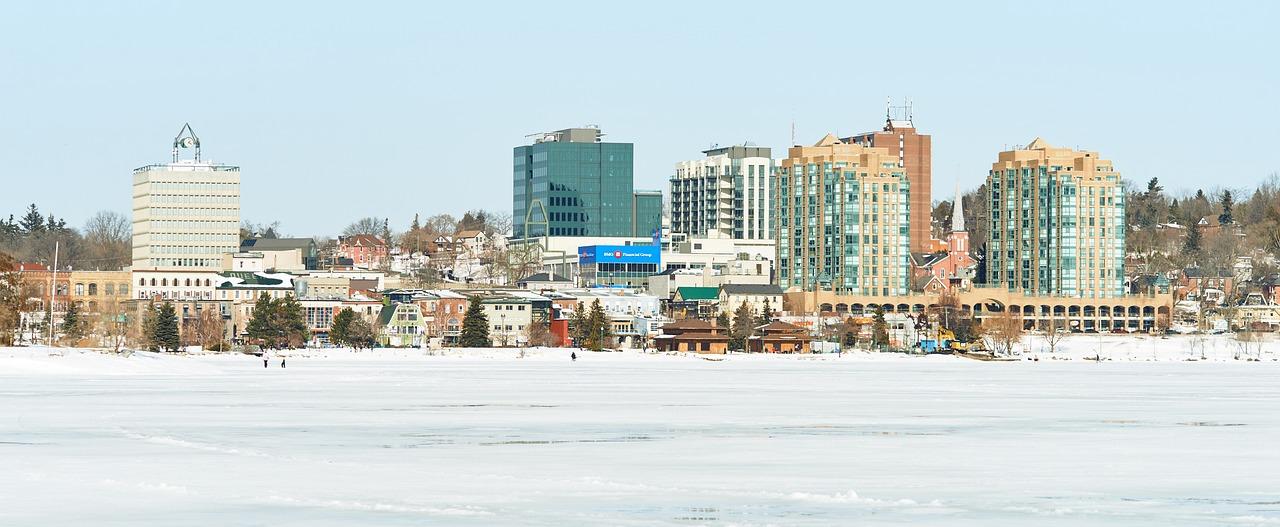 Image of Barrie, Ontario across the waterfront
