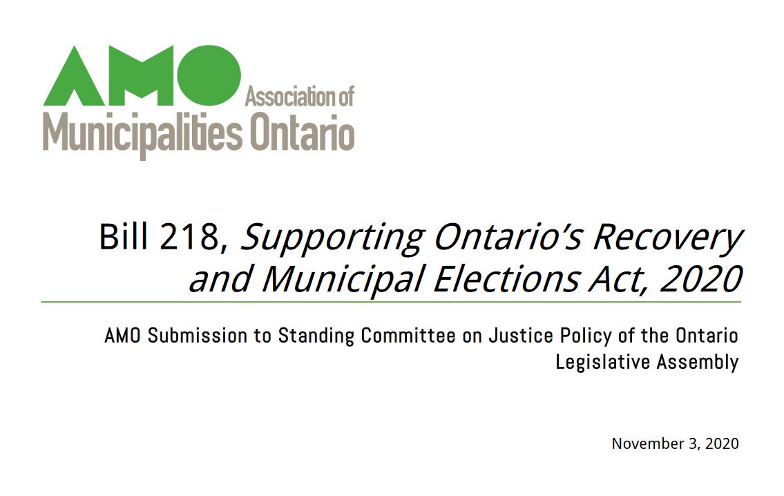 Image of AMO Bill 218 submission