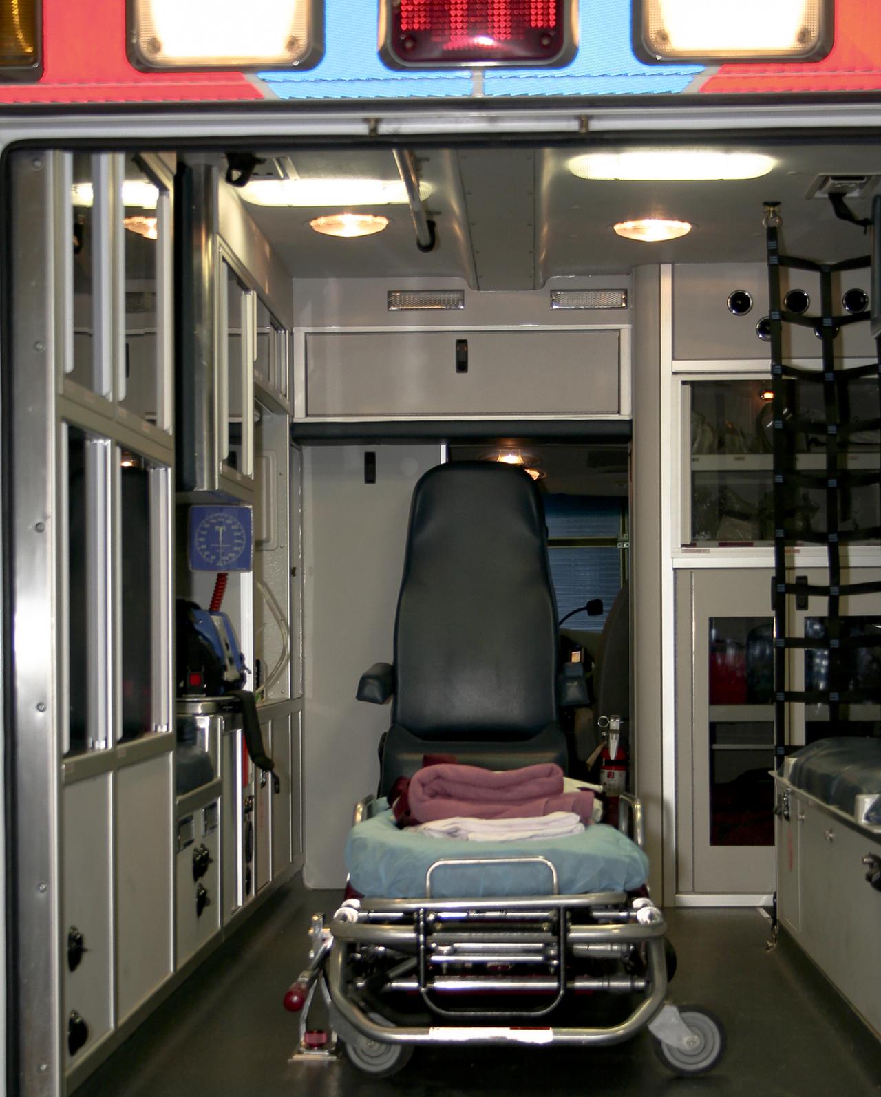 Snapshot of interior of an ambulance