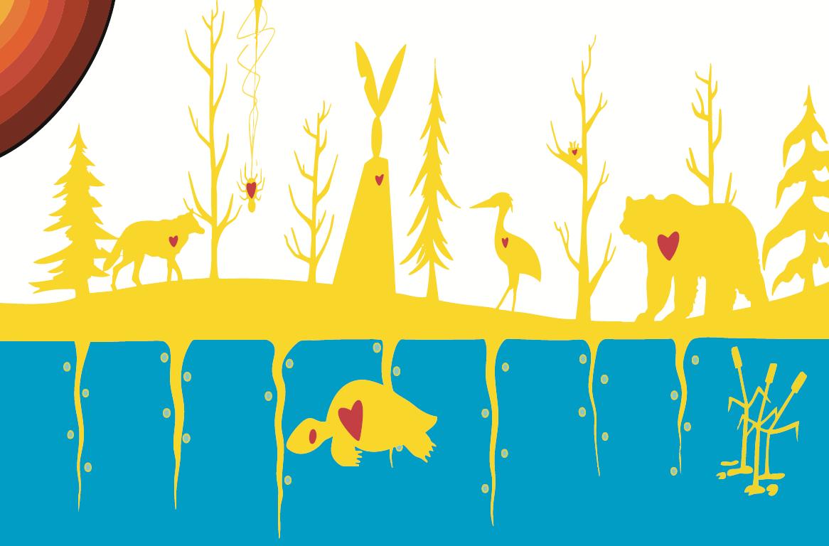 Screenshot of the cover page for AMO's Indigenous Reconciliation Action Plan created by Quentin Commanda