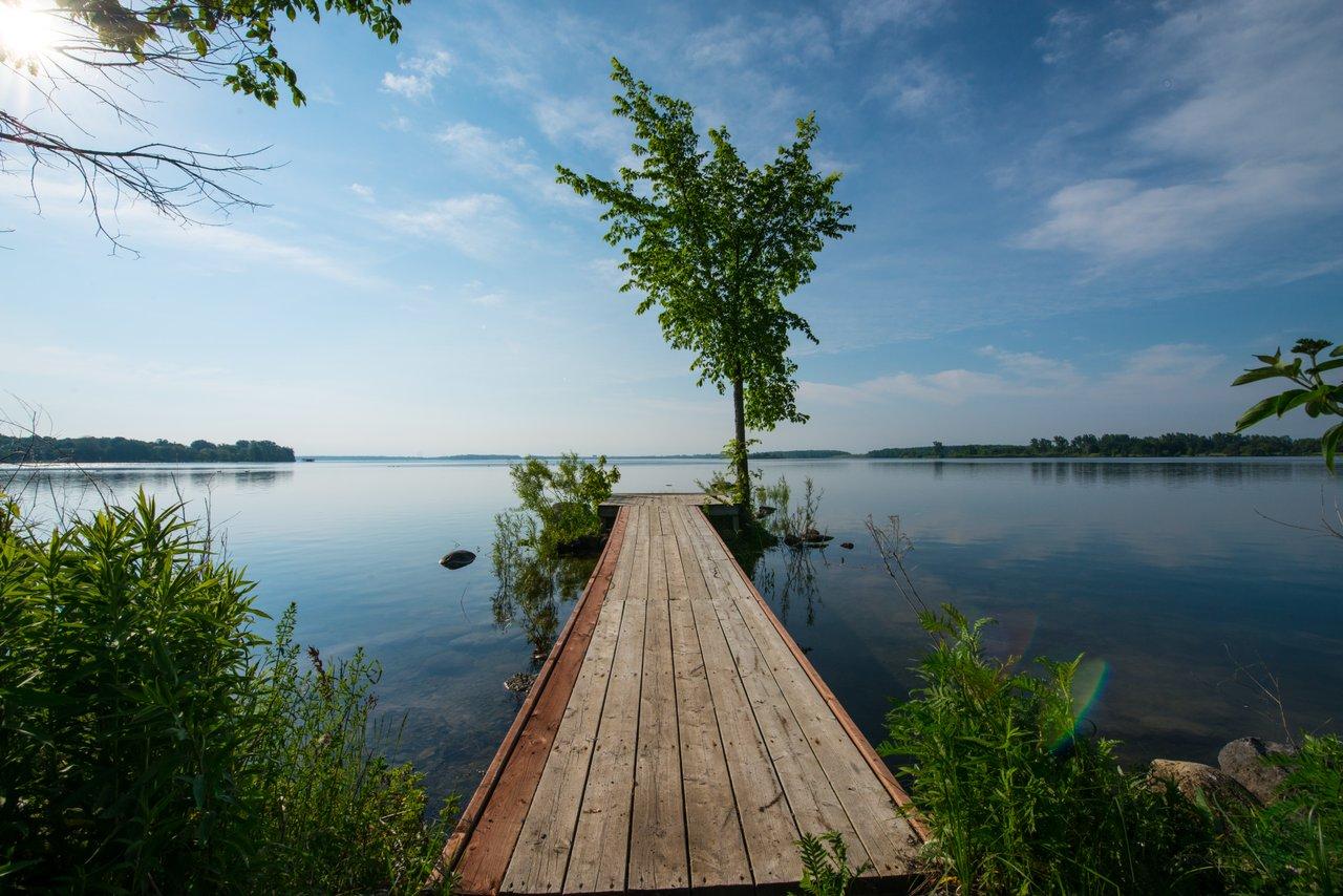 Image of a dock on Rice Lake in southeastern Ontario