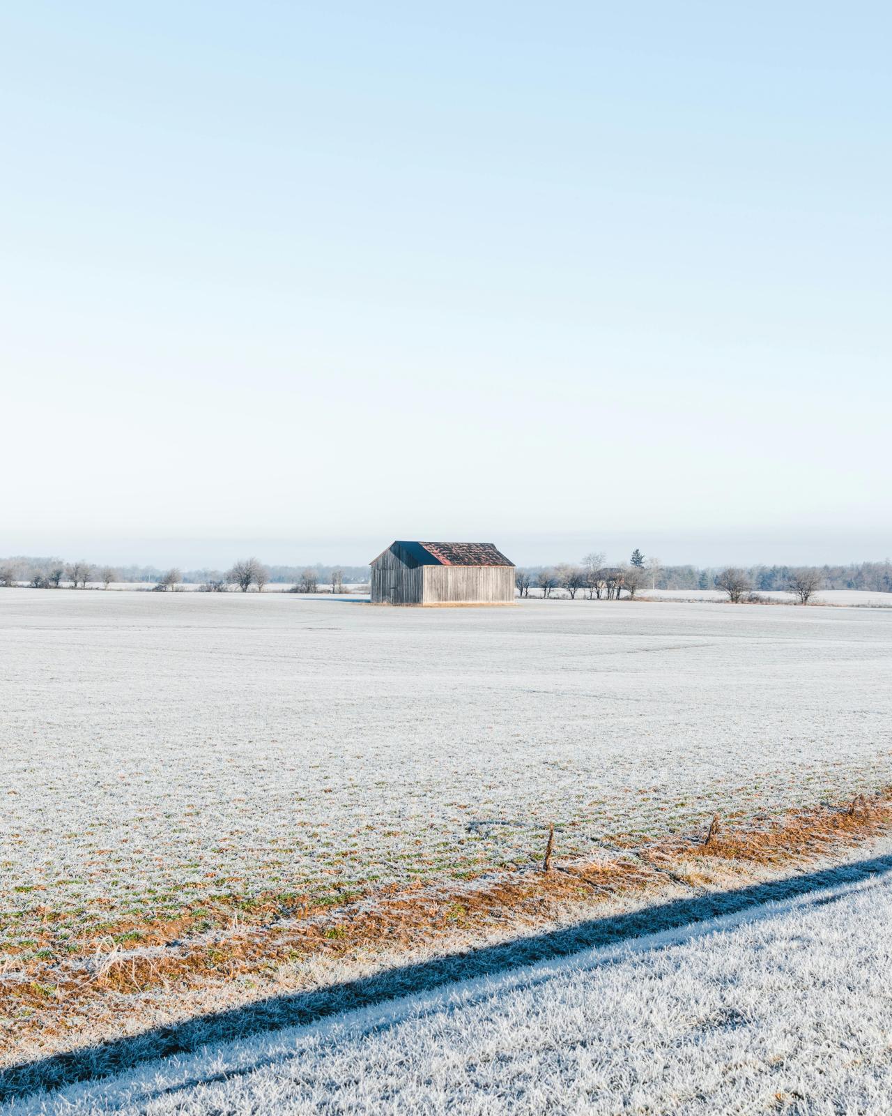 A barn in Winter in Caledonia, ON courtesy of Kevin Kleber from Pexels