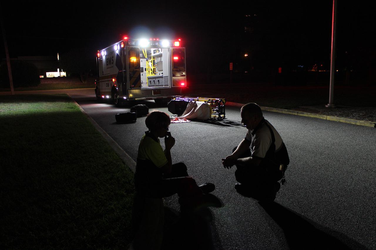 image of an ambulance driving away