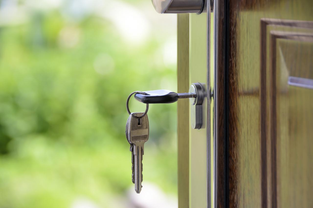 image of a key in a door