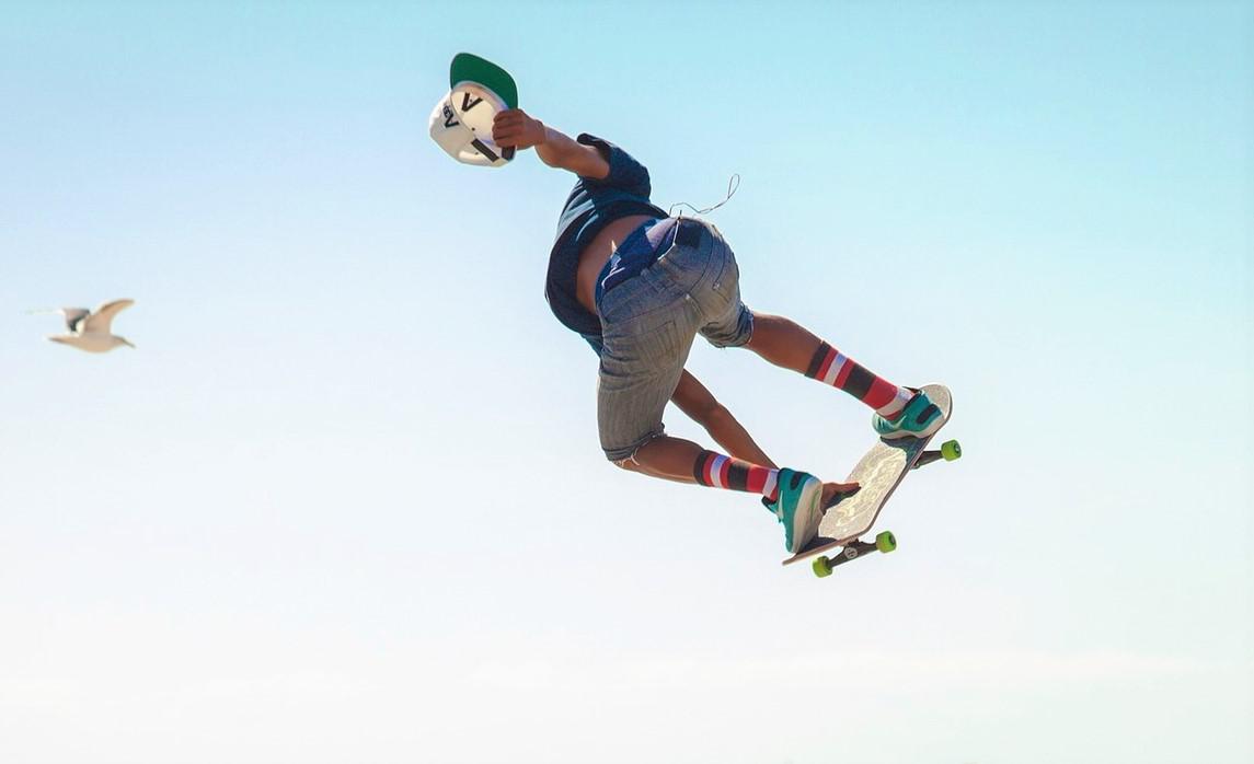 image of skateboarder in the air