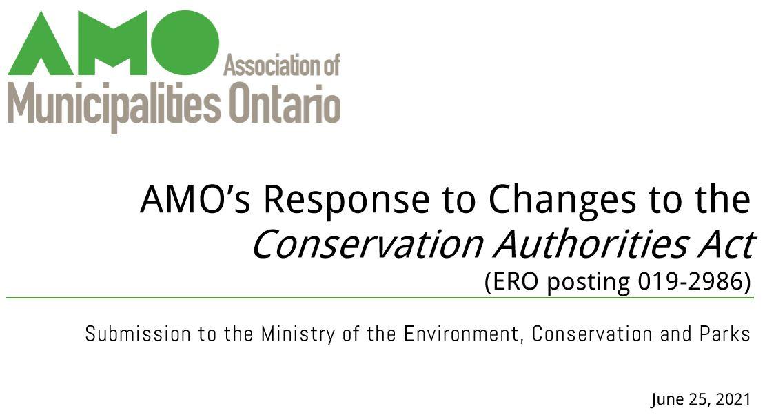 image of AMO's response to Conservation Authorities Act ERO posting 019-2986