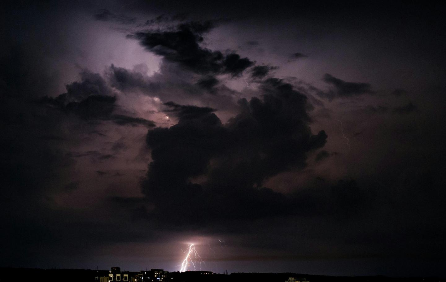 Image of a Night Storm in Kitchener Courtesy of Jeffrey Robb
