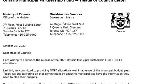 Image of OMPF Letter