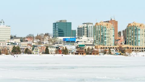 Image of Barrie, Ontario across the waterfront