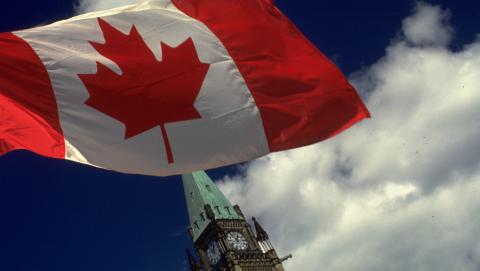 Image of Canadian flag and Parliament