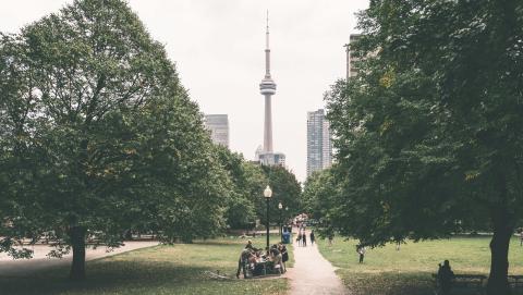 Image of the CN tower from a park in Toronto courtesy of Scott Webb through Pixabay